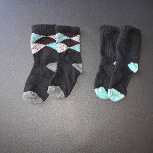 Boys Baby Argyle Socks and Black Turquoise Accent